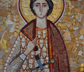 Znojmo Svatý Martin ve Znojmě na oltáři v kapli svatého Václava na hradbách, mozaika